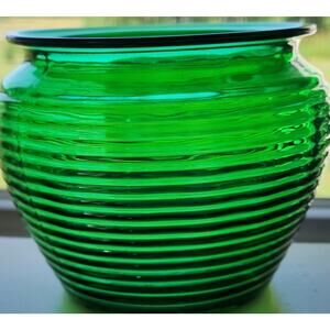 National Potteries Cleveland, Ohio Green Ribbed Glass Division 1162 Mold See Pic